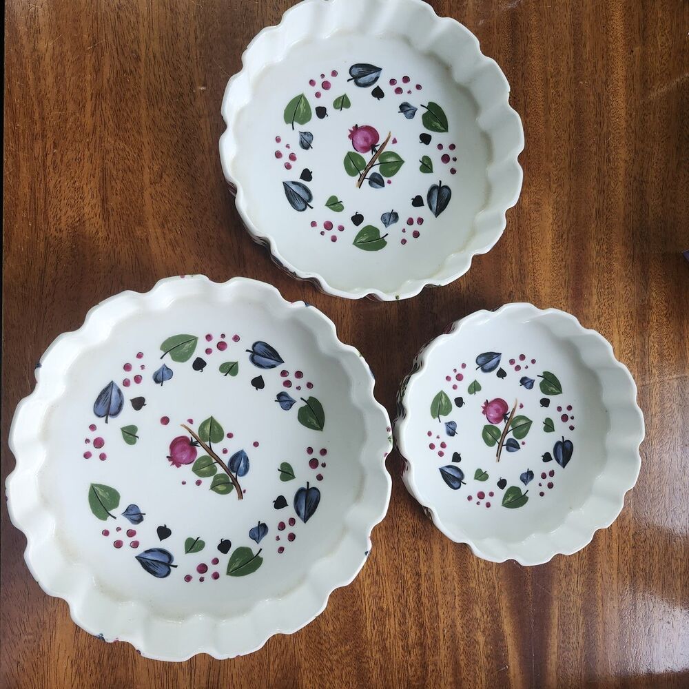 Haviland Limoges France Alumunite Krugier Tart Quiche Baking Dishes Set of 3